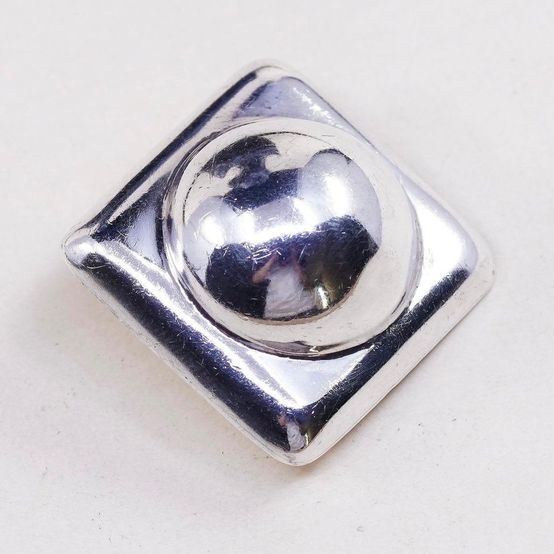 Vintage Zina Sterling silver clip on earrings, Modern 925 silver with beads