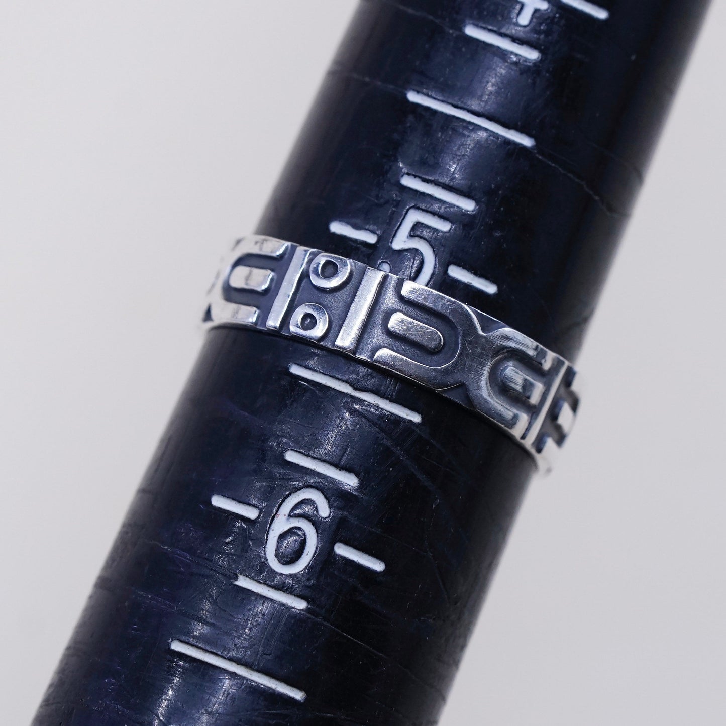 Size 5.25, vtg sterling silver handmade ring, 925 southwestern stackable band