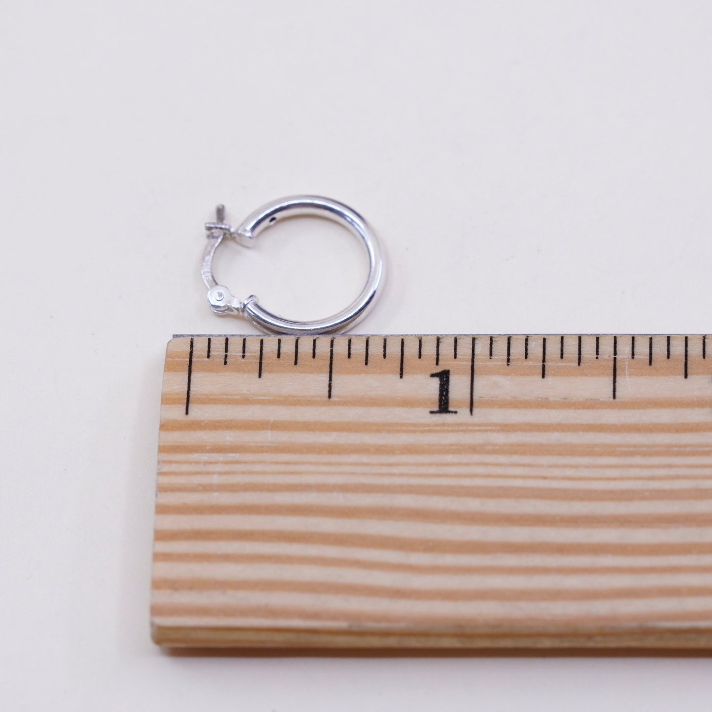 0.5”, Vintage sterling silver loop earrings, minimalist, 925 hoops, huggie