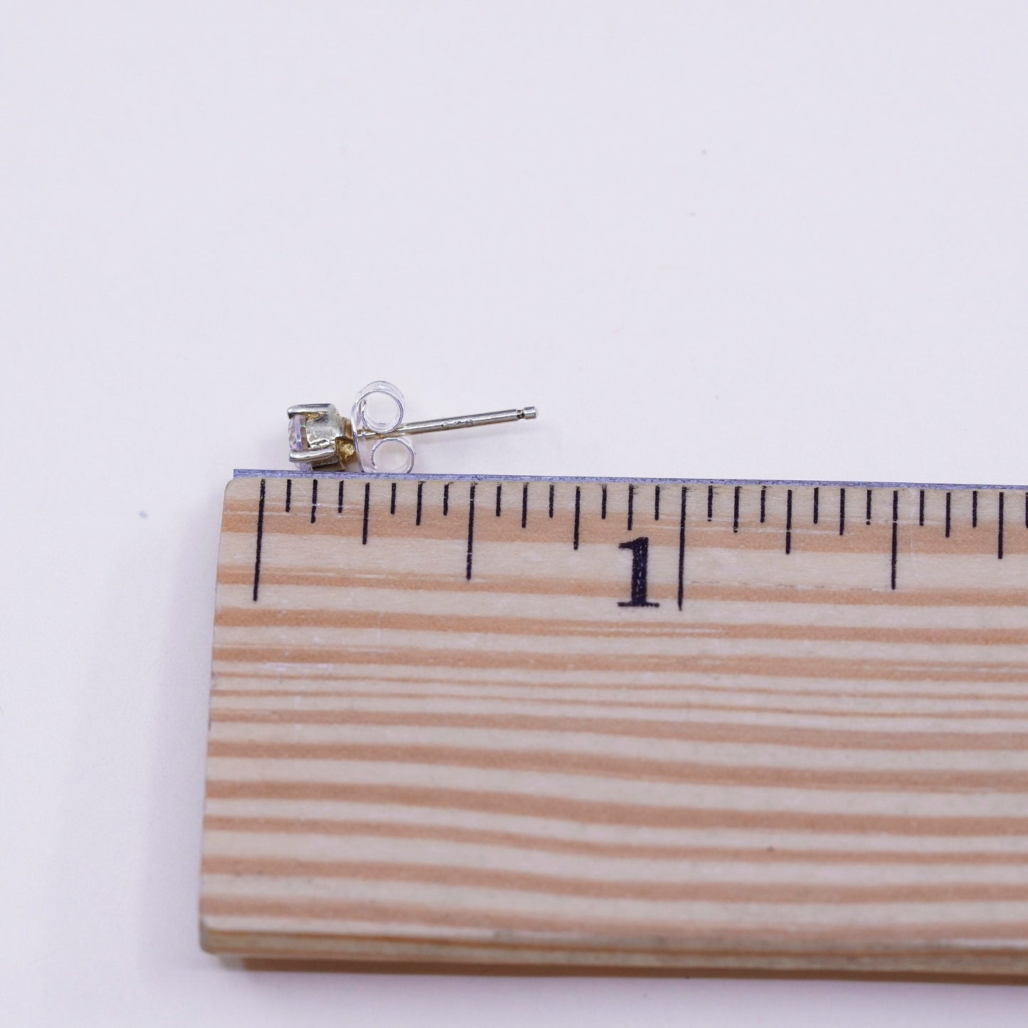 3mm, Vintage gold over sterling 925 silver cz studs, minimalist earrings