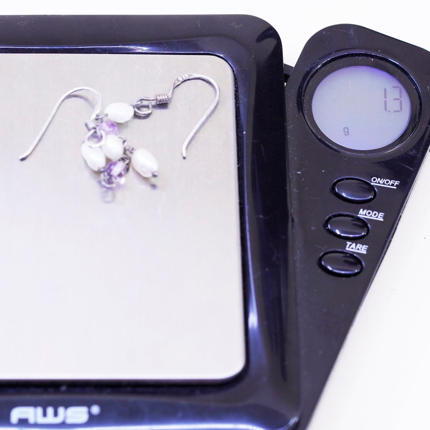 Vintage Sterling 925 silver handmade earrings with pearl drops