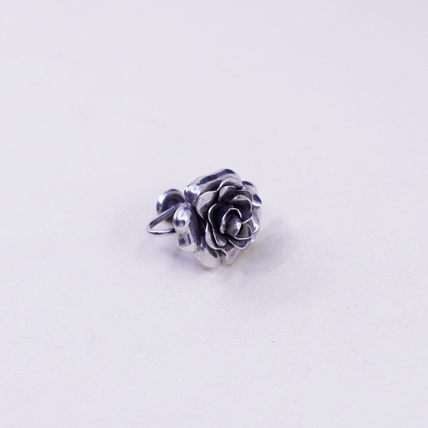 Vintage danecraft Sterling silver earrings, 925 screw back flower rose earrings