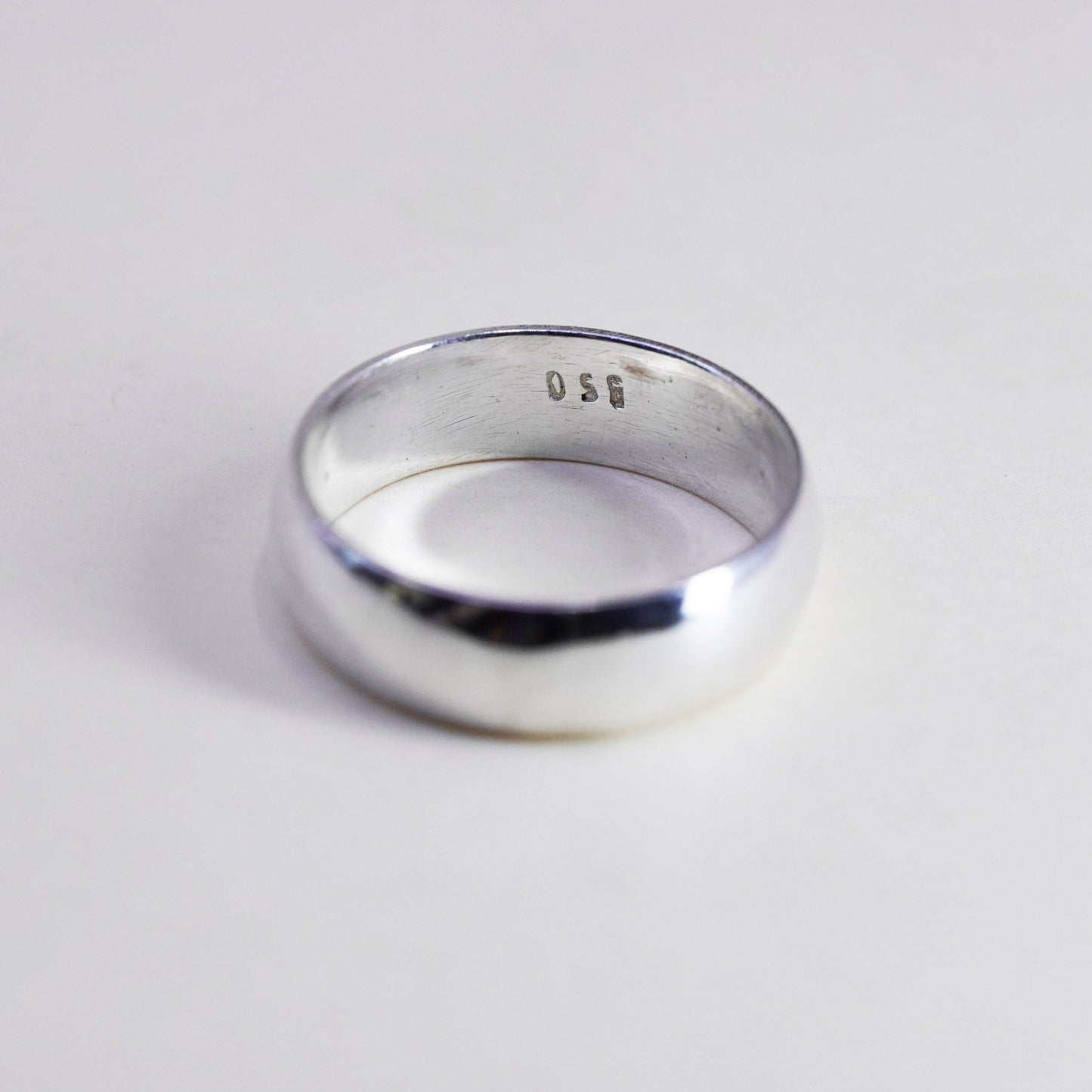 Size 6.75 Vintage sterling silver handmade ring, 950 wedding band