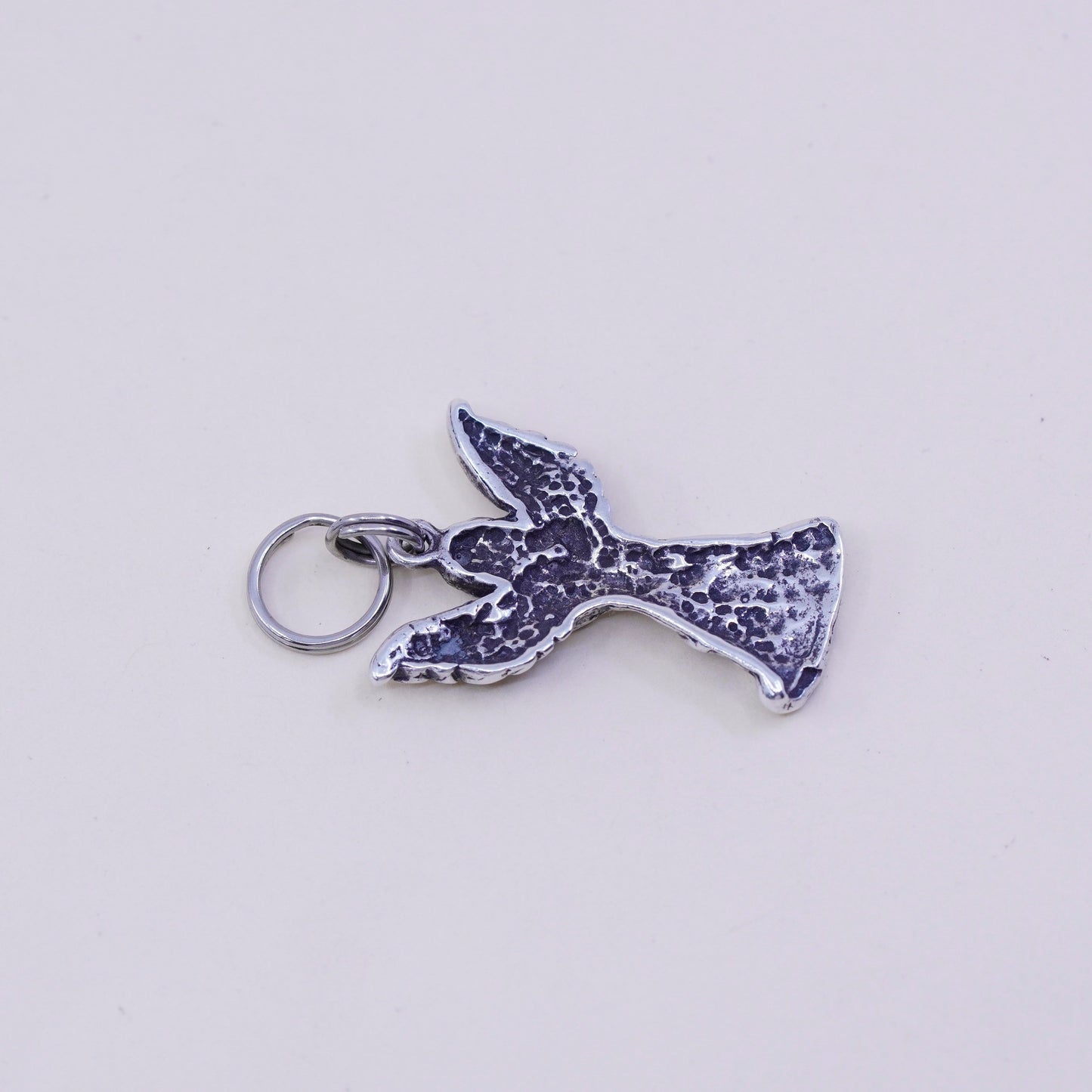 Vintage Sterling 925 silver handmade angel pendant charm