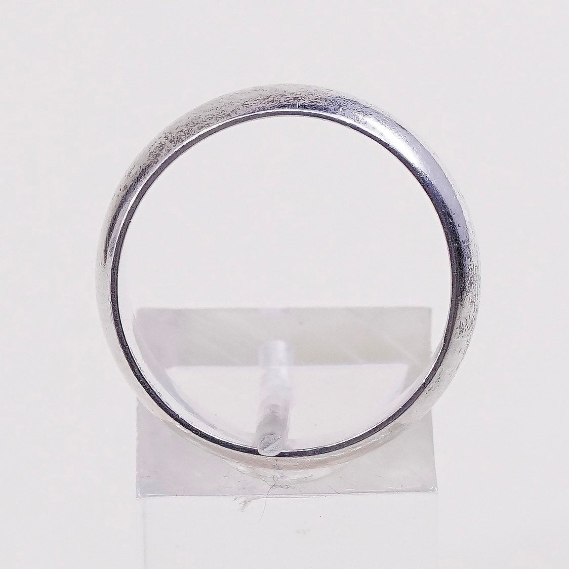 sz 10, vtg sterling silver handmade ring, 925 band, wedding band