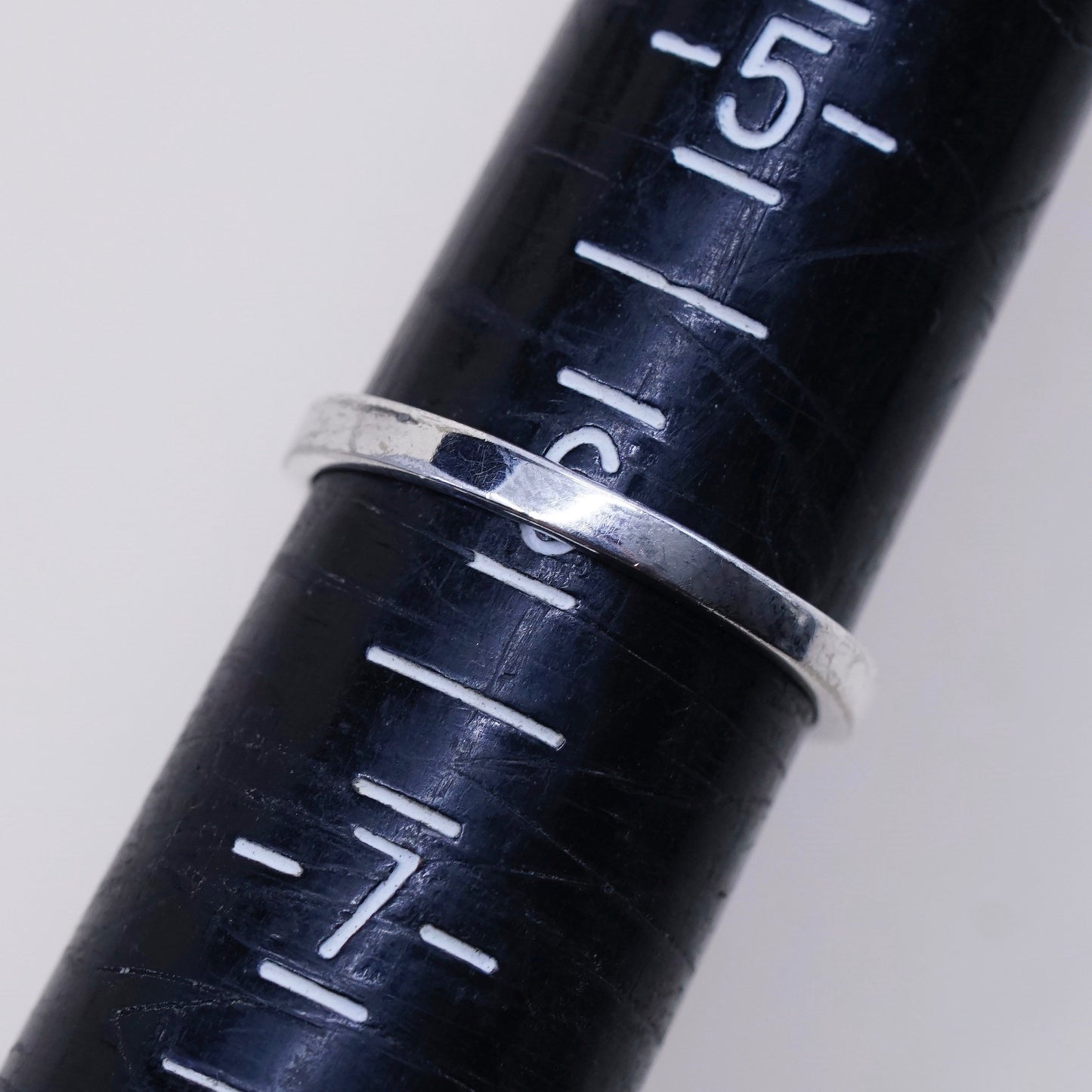 Size 6, vintage sterling silver handmade ring, 925 with blue topaz