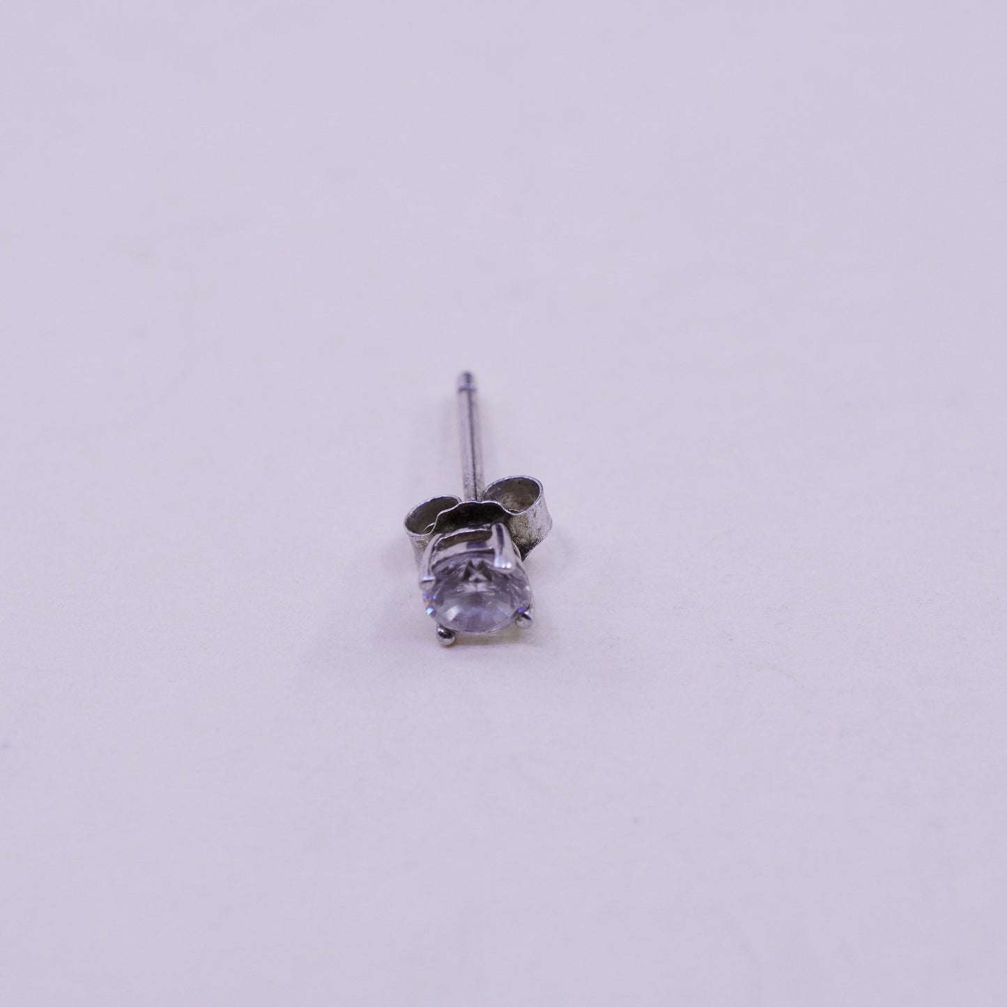 3mm, Vintage sterling 925 silver cz studs, minimalist earrings