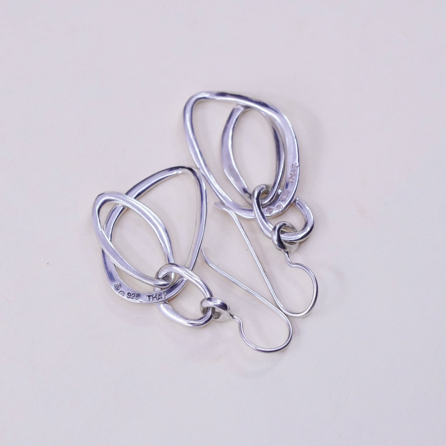Vintage Silpada handmade Sterling Silver Space Out Circle Hoop Earrings Retired