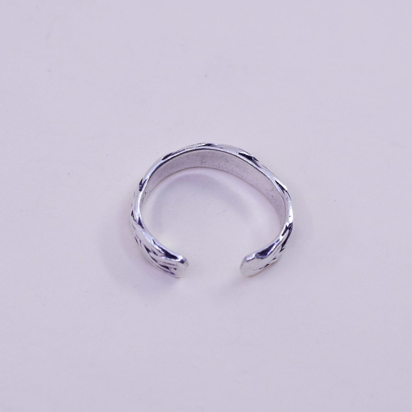 Size 5, vintage Sterling silver handmade pinky ring, woven braided band
