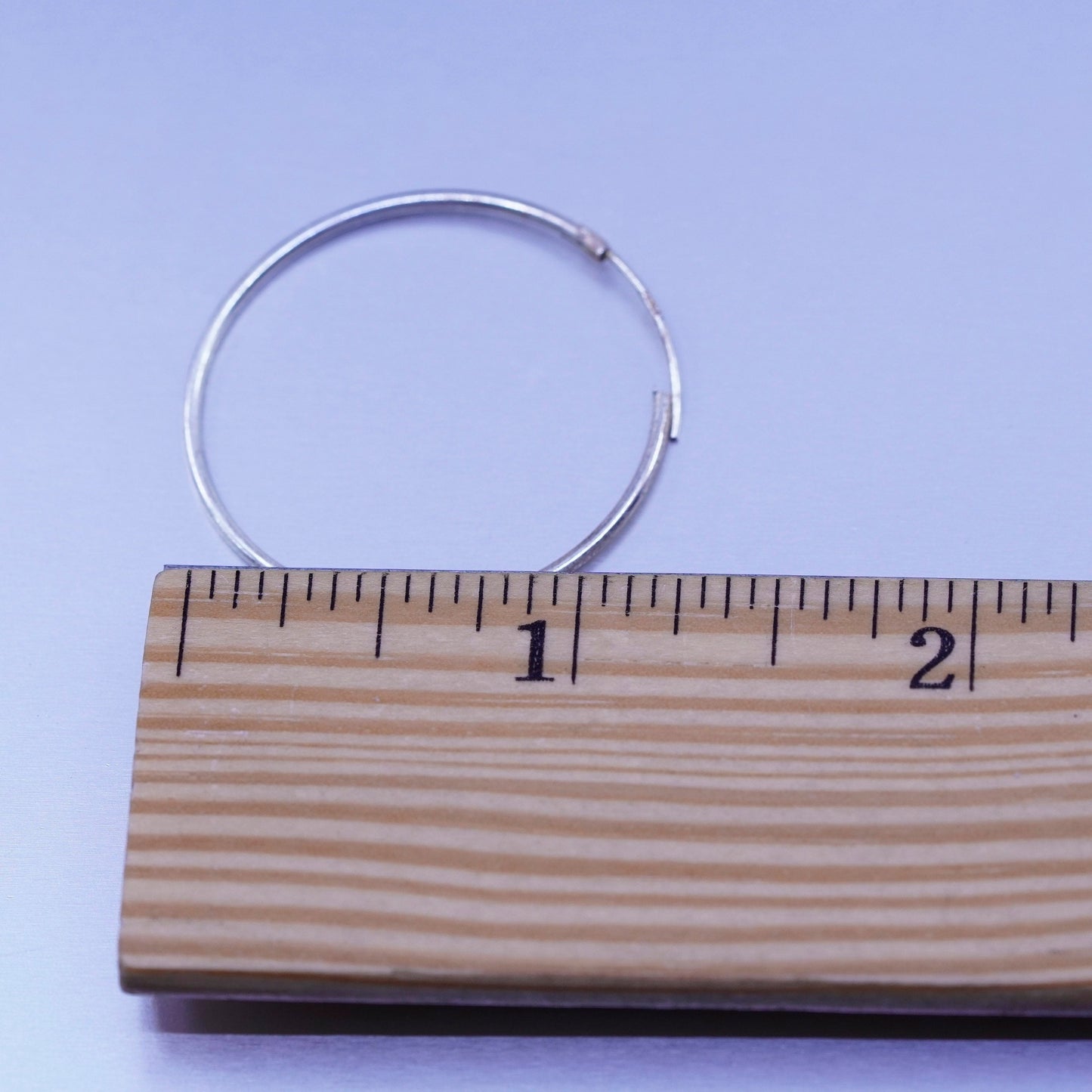 1.25”, vintage Sterling silver handmade earrings, 925 simple oval hoops