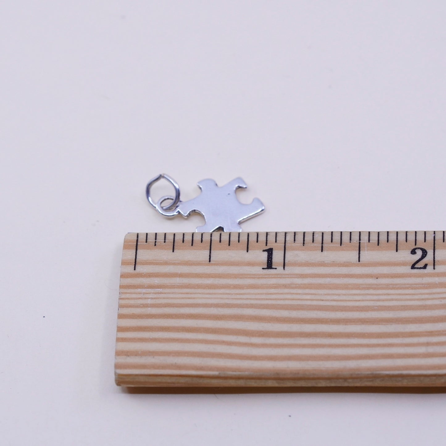 Vintage 925 sterling silver handmade puzzle charm, stamped 925