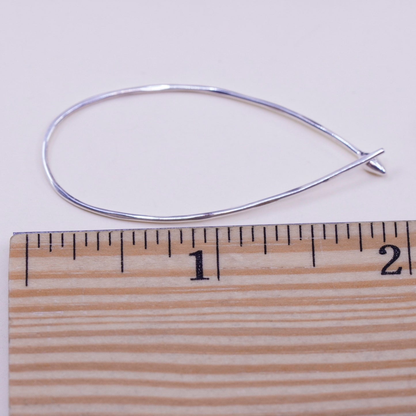 Vintage sterling silver handmade earrings, 925 textured oval dangle