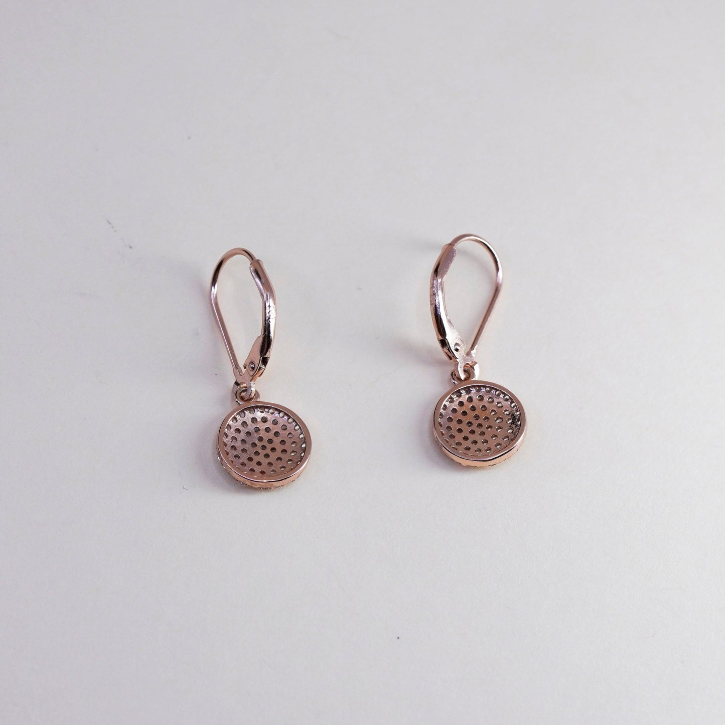 Vintage rose gold over Sterling 925 silver earrings with cluster cz