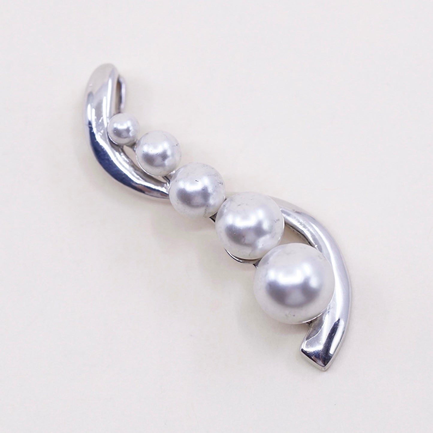 Vintage handmade sterling silver pendant, 925 pendant with pearl