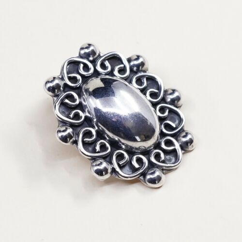 VINTAGE Mexico Handmade Sterling Silver, Solid 925 CLIP ON EARRINGS W Beads