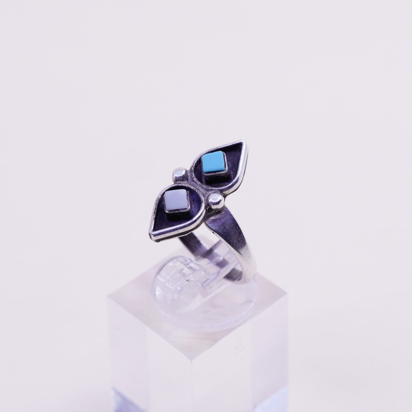 Size 6, Native American Zuni Elliot Gasper sterling 925 silver ring turquoise