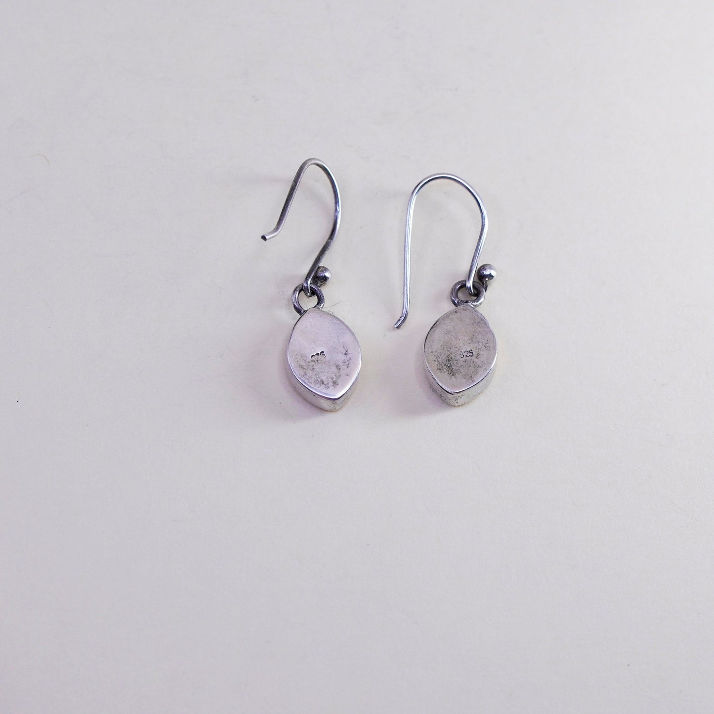 Vintage Sterling silver handmade earrings, 925 teardrop dangles
