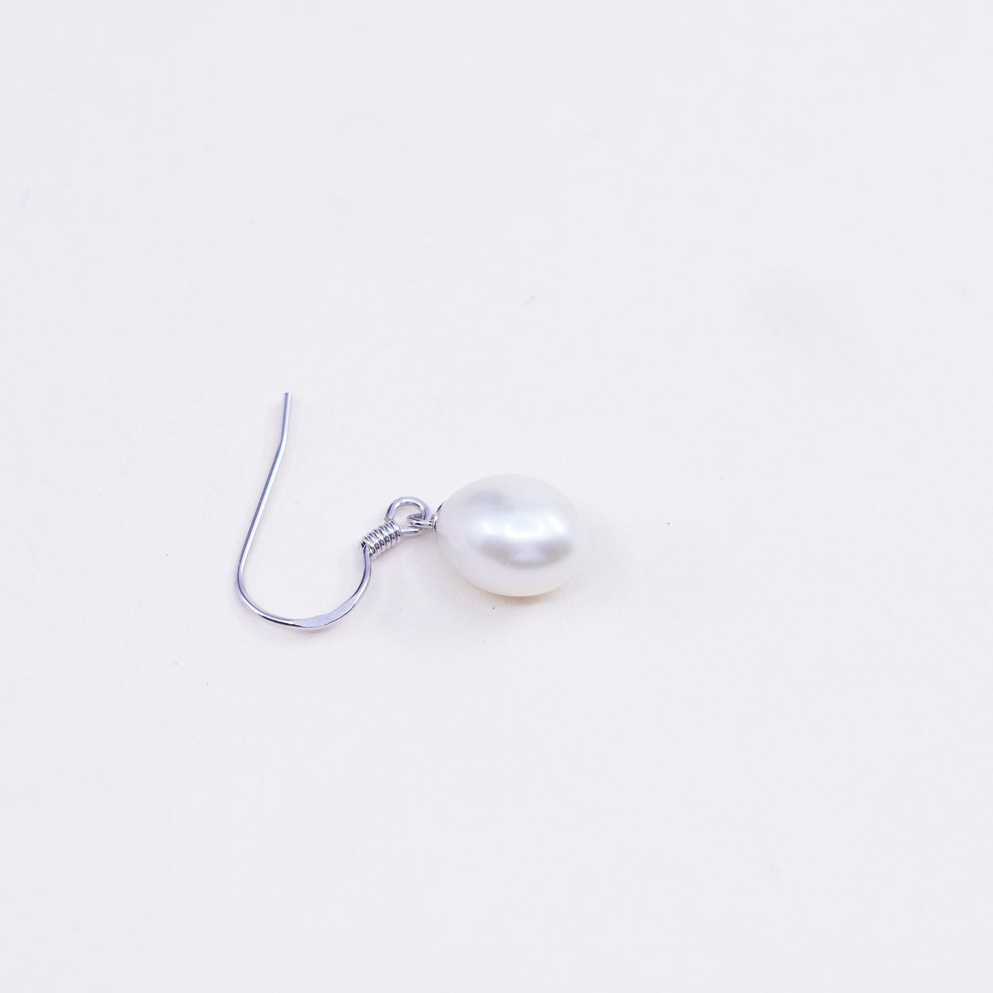 Vintage Sterling 925 silver handmade earrings with pearl drops