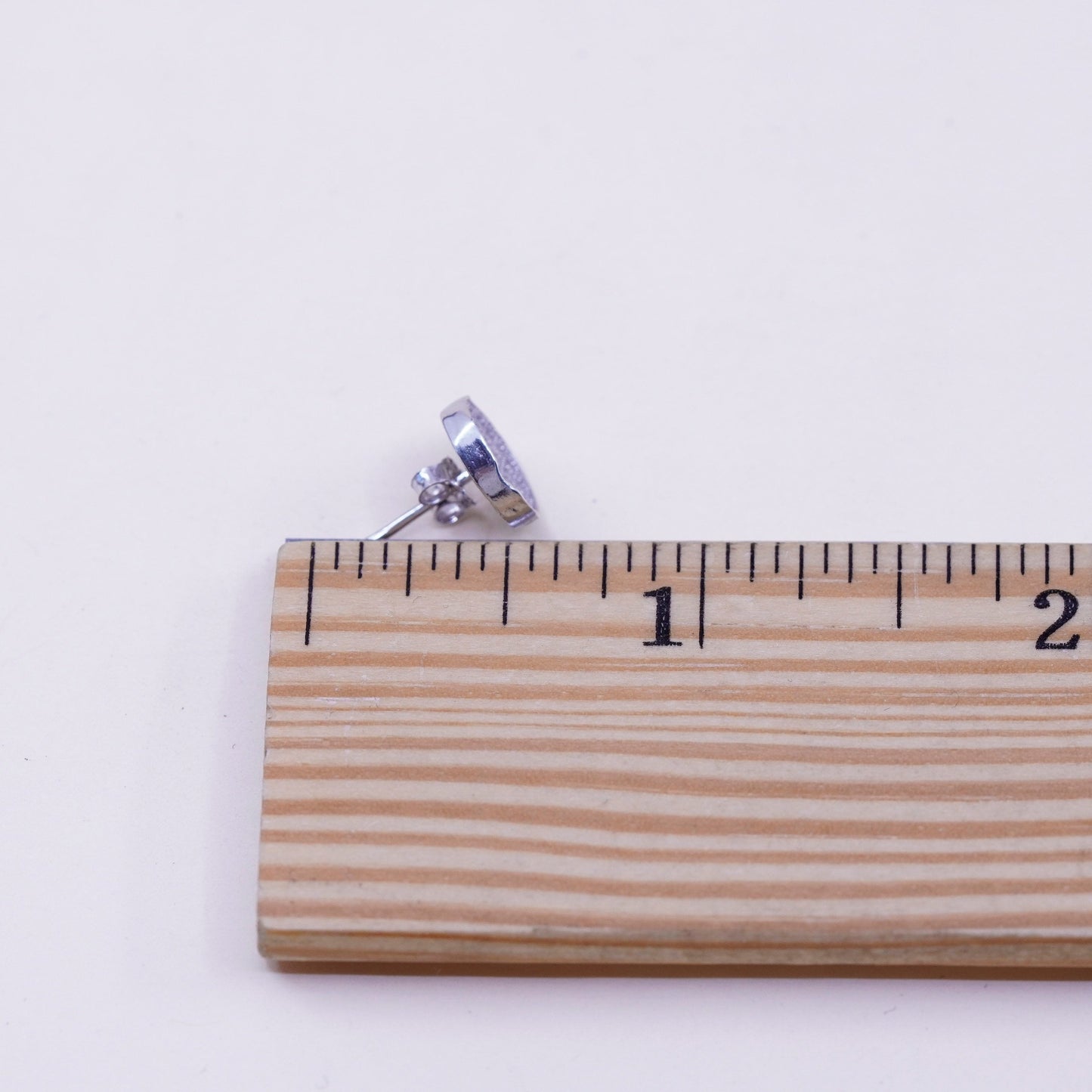 10mm, Vintage sterling 925 silver genuine moon cz studs, earrings