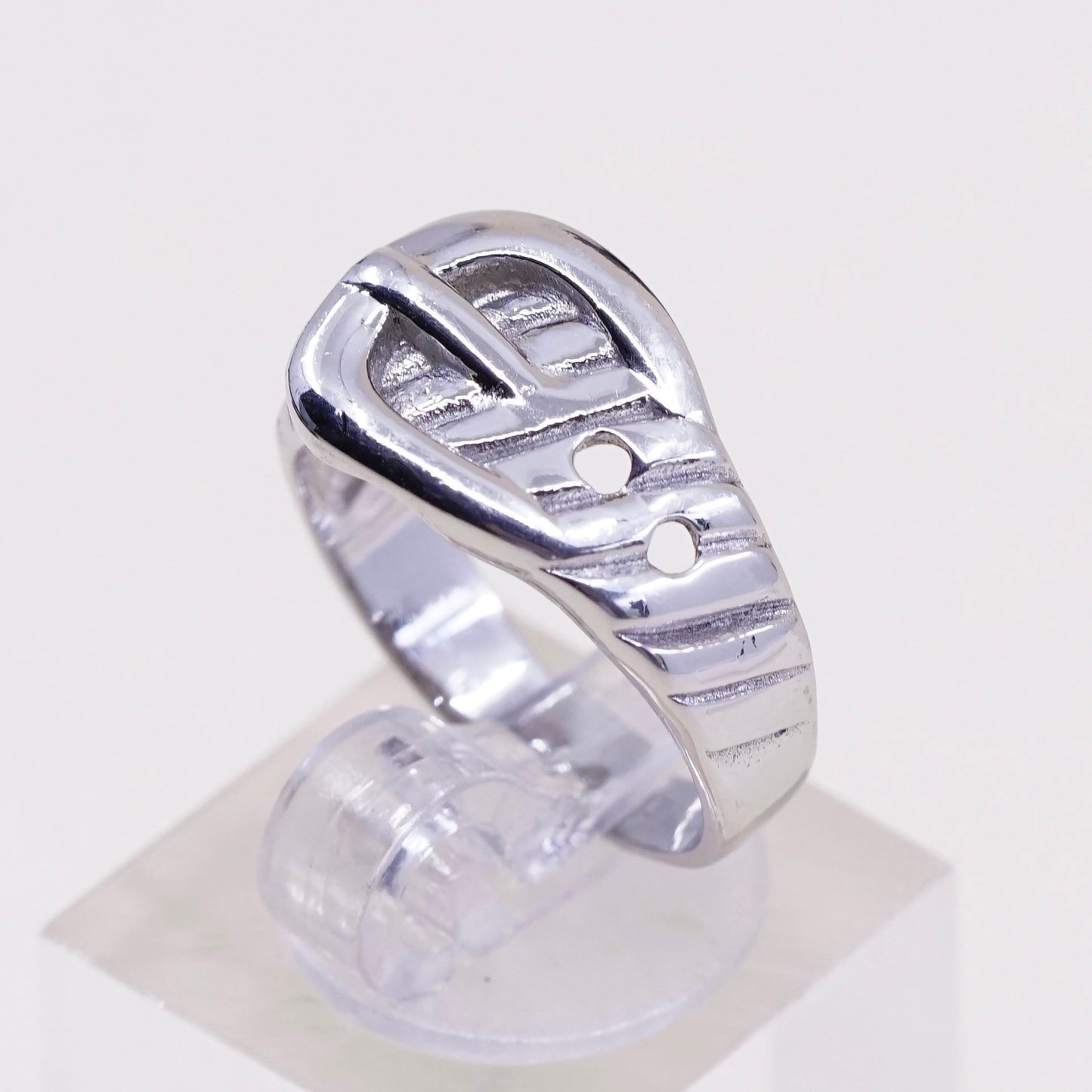 Size 6.25, Vintage sterling silver handmade ring, 925 belt band