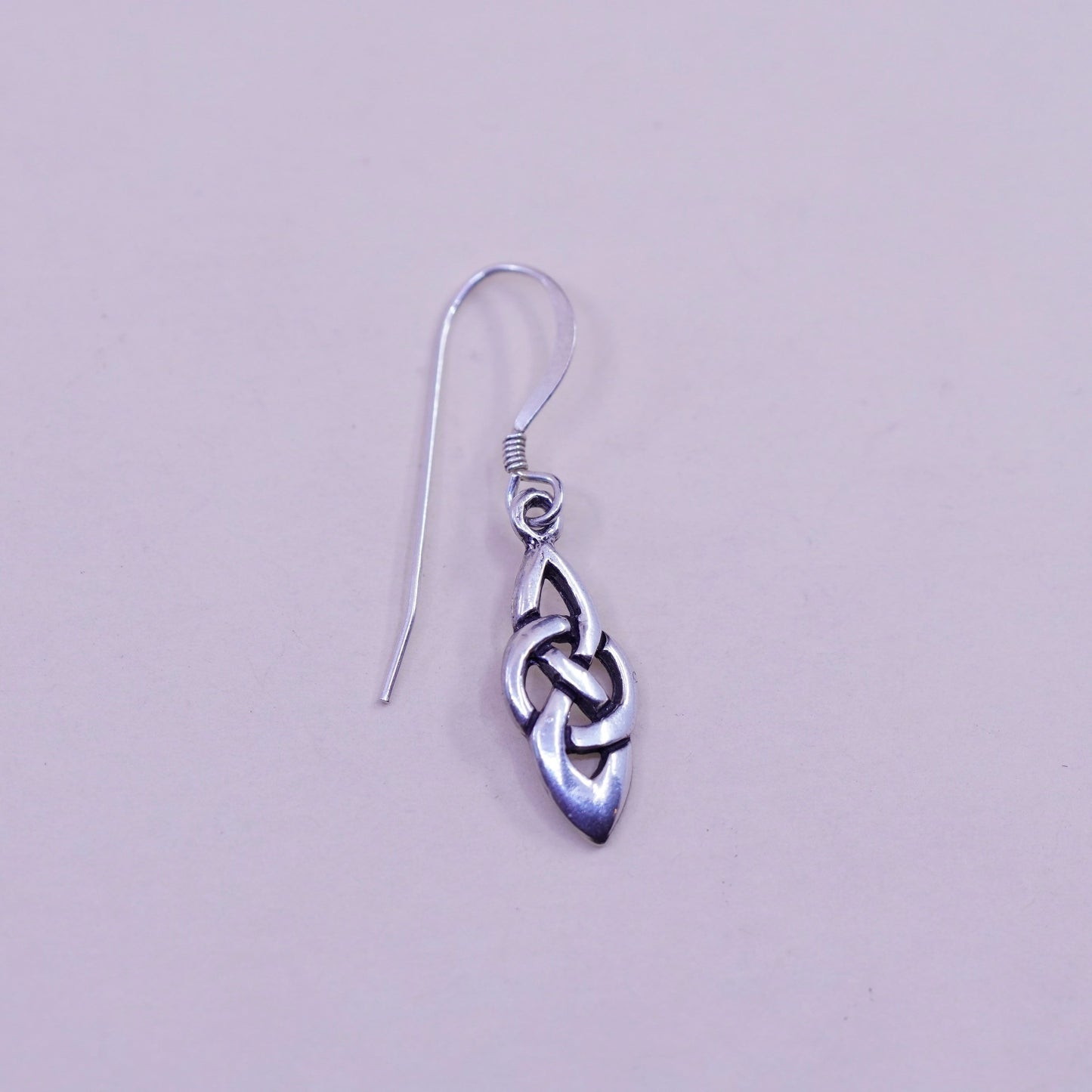 Vintage Irish Sterling silver handmade earrings, 925 Celtic knot dangles