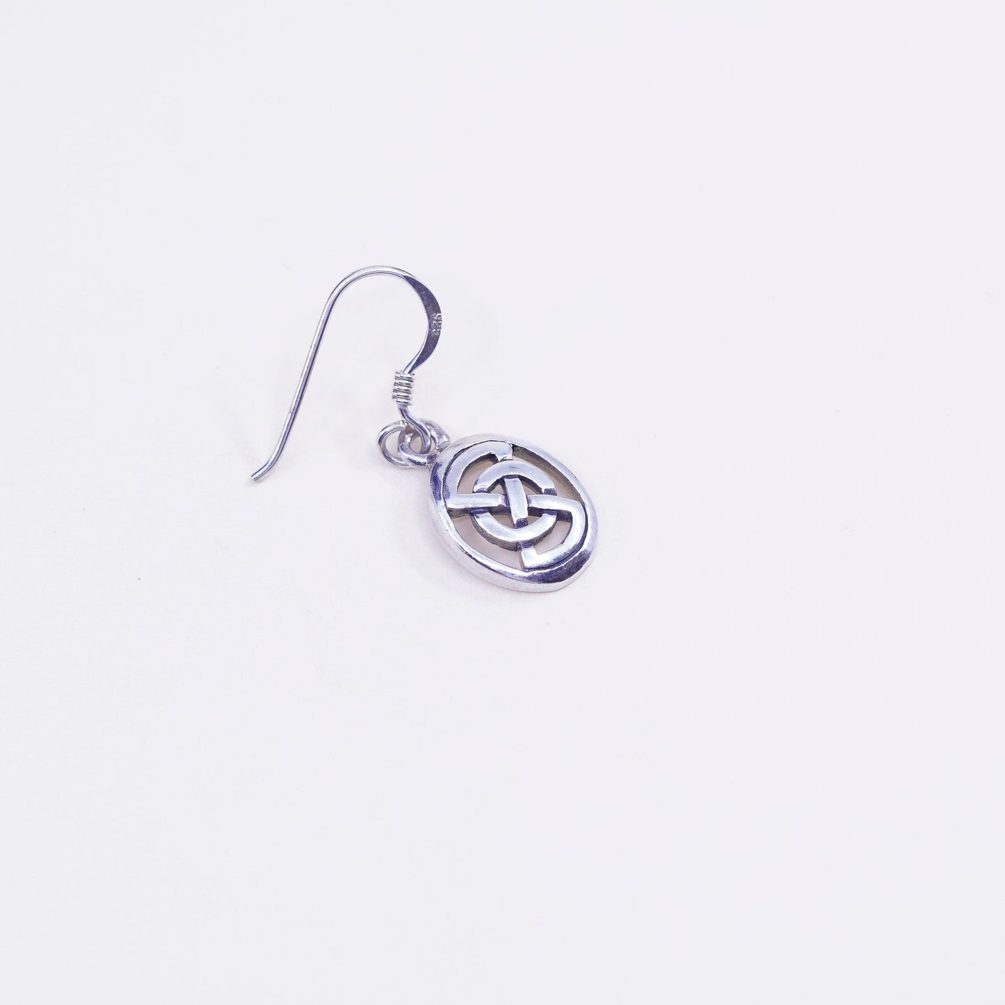 Vintage Irish Sterling silver handmade earrings, 925 Celtic knot dangles