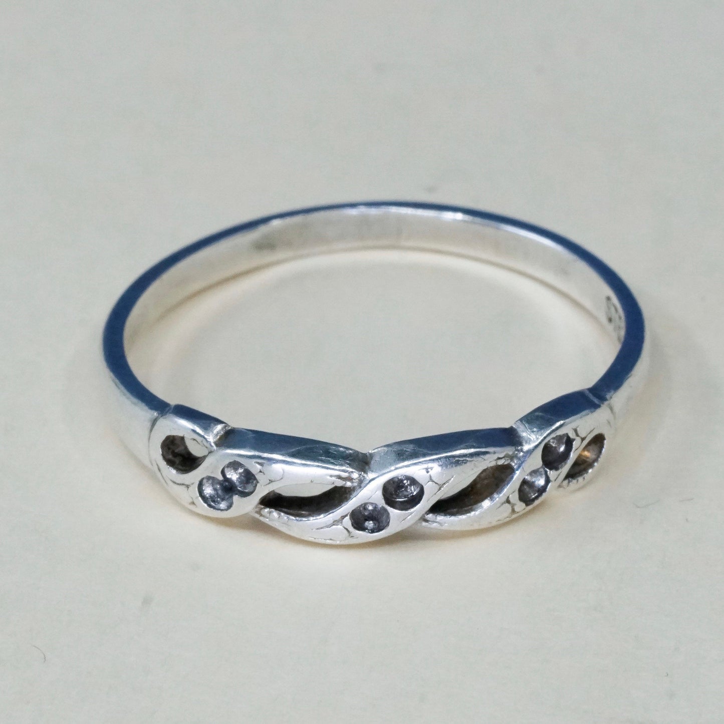 Size 9.75, Vintage Clark & Coombs Sterling silver handmade ring, 925 band