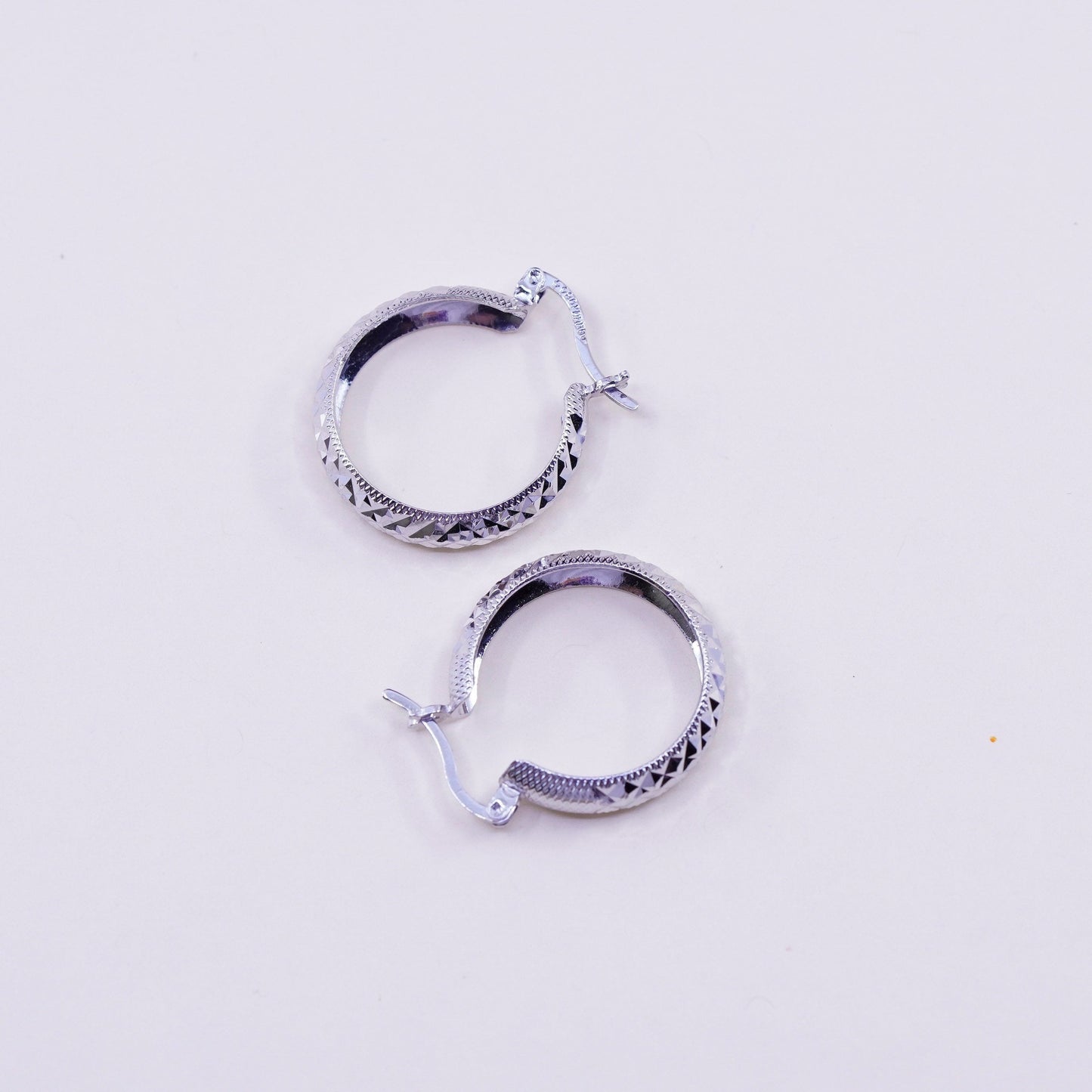 0.75”, sterling 925 silver loop earrings, minimalist primitive textured hoops