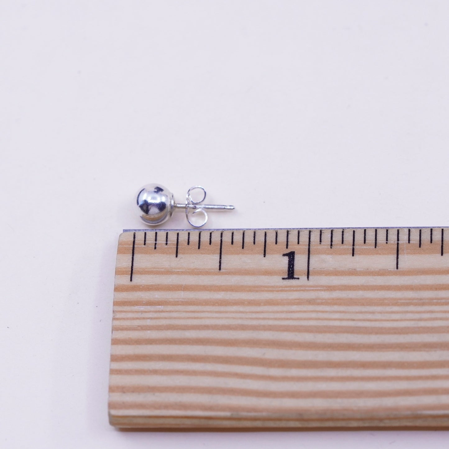 5mm, Vintage sterling silver sphere studs, handmade 925 earrings