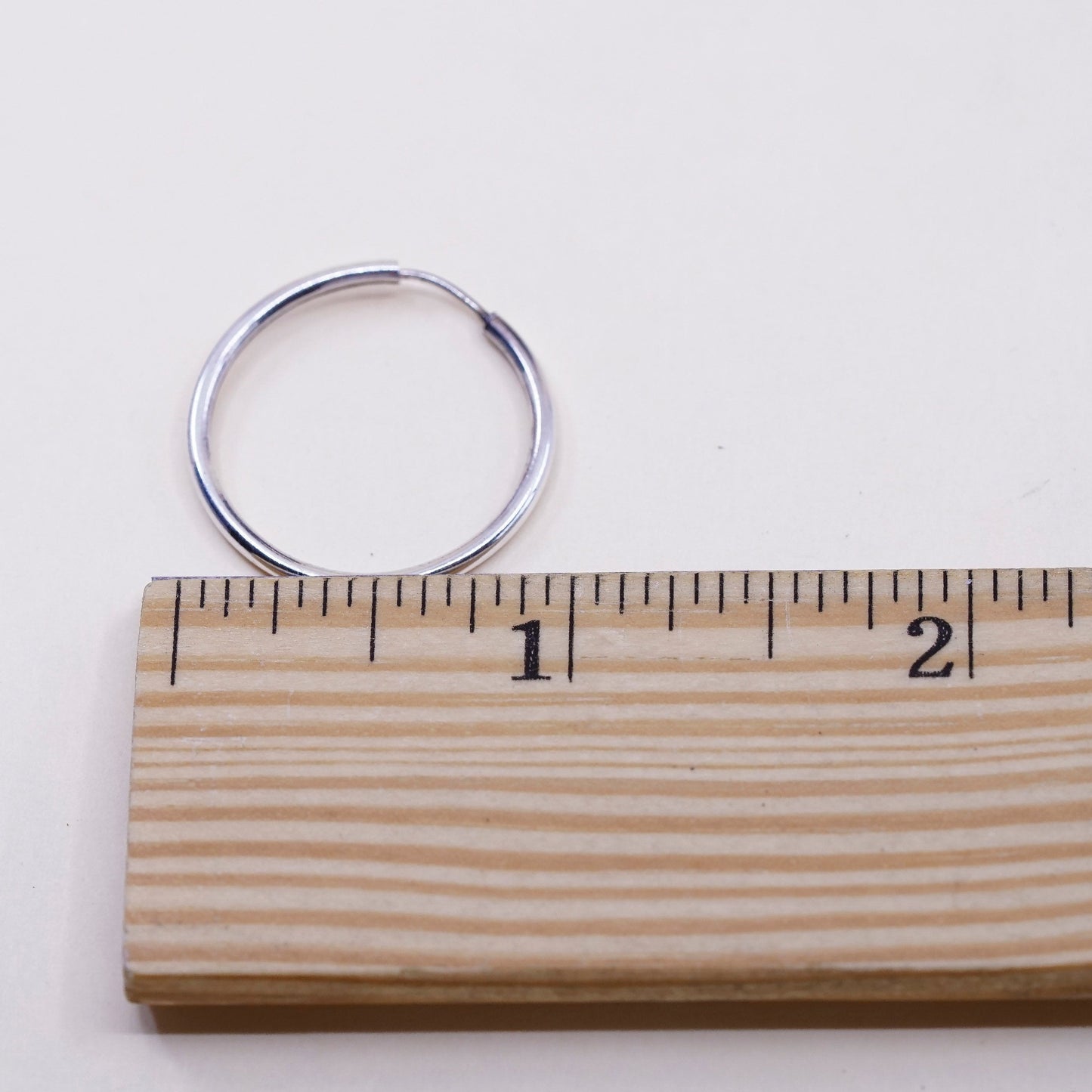 0.75”, VTG sterling 925 silver loop earrings, minimalist primitive hoops