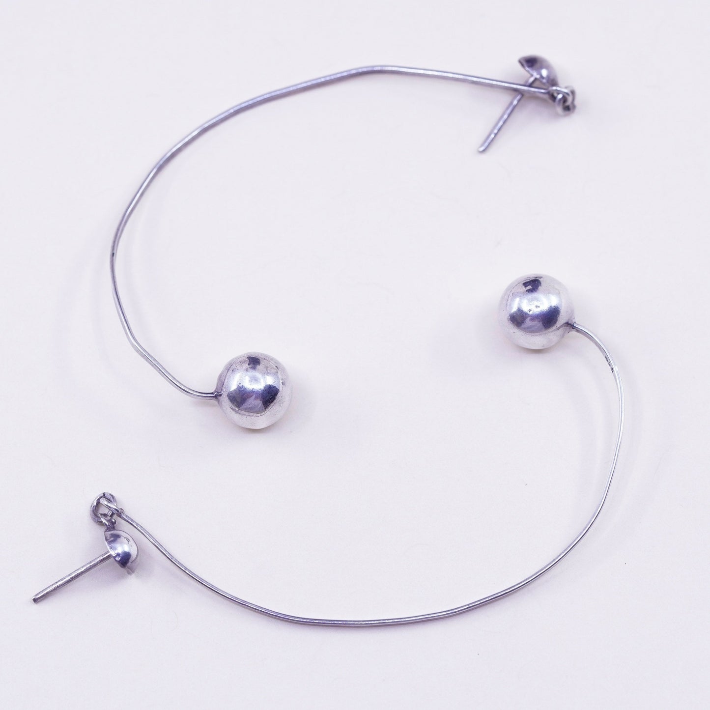 Vintage Sterling silver handmade earrings, 925 beads dangles