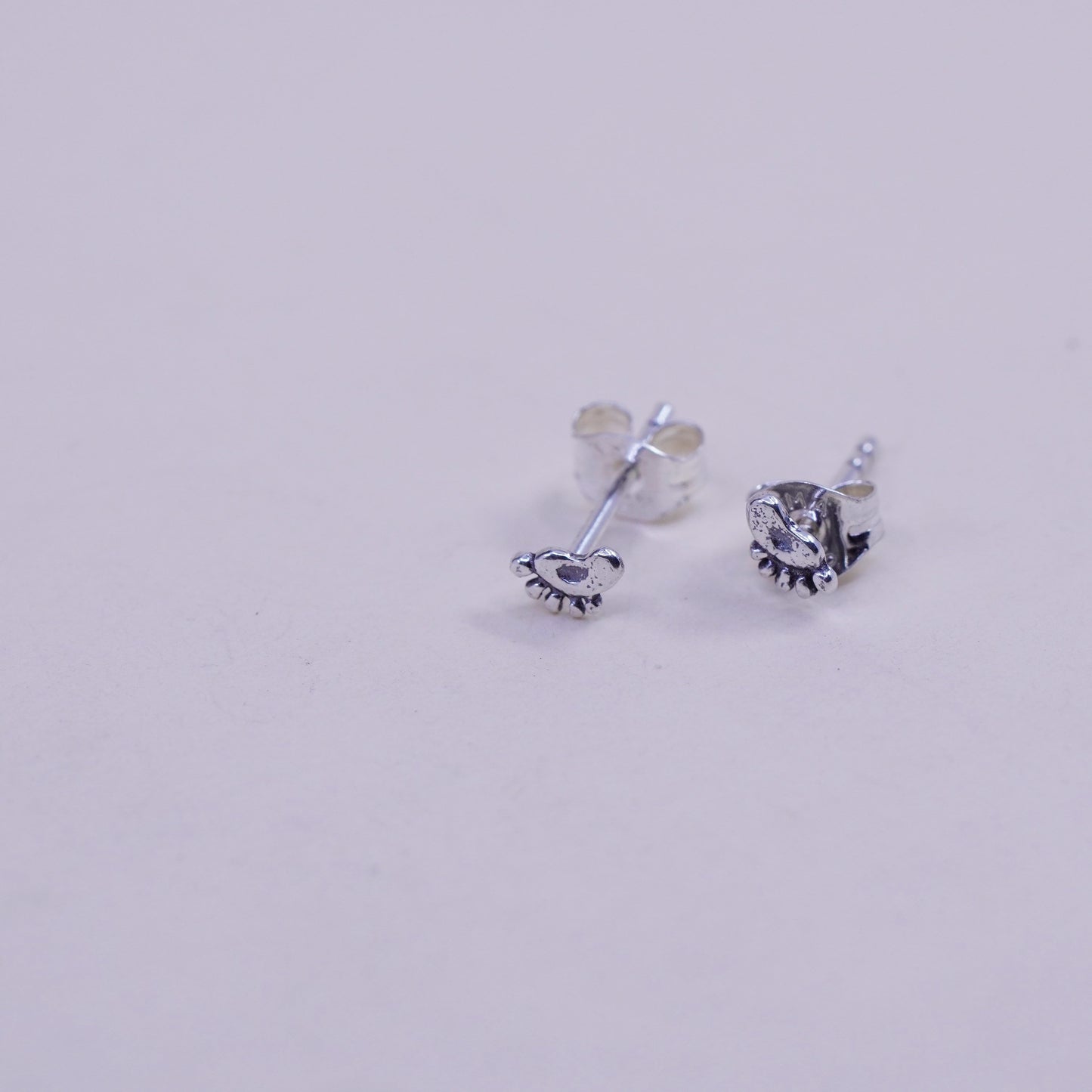vintage handmade Sterling silver studs, 925 butterfly earrings