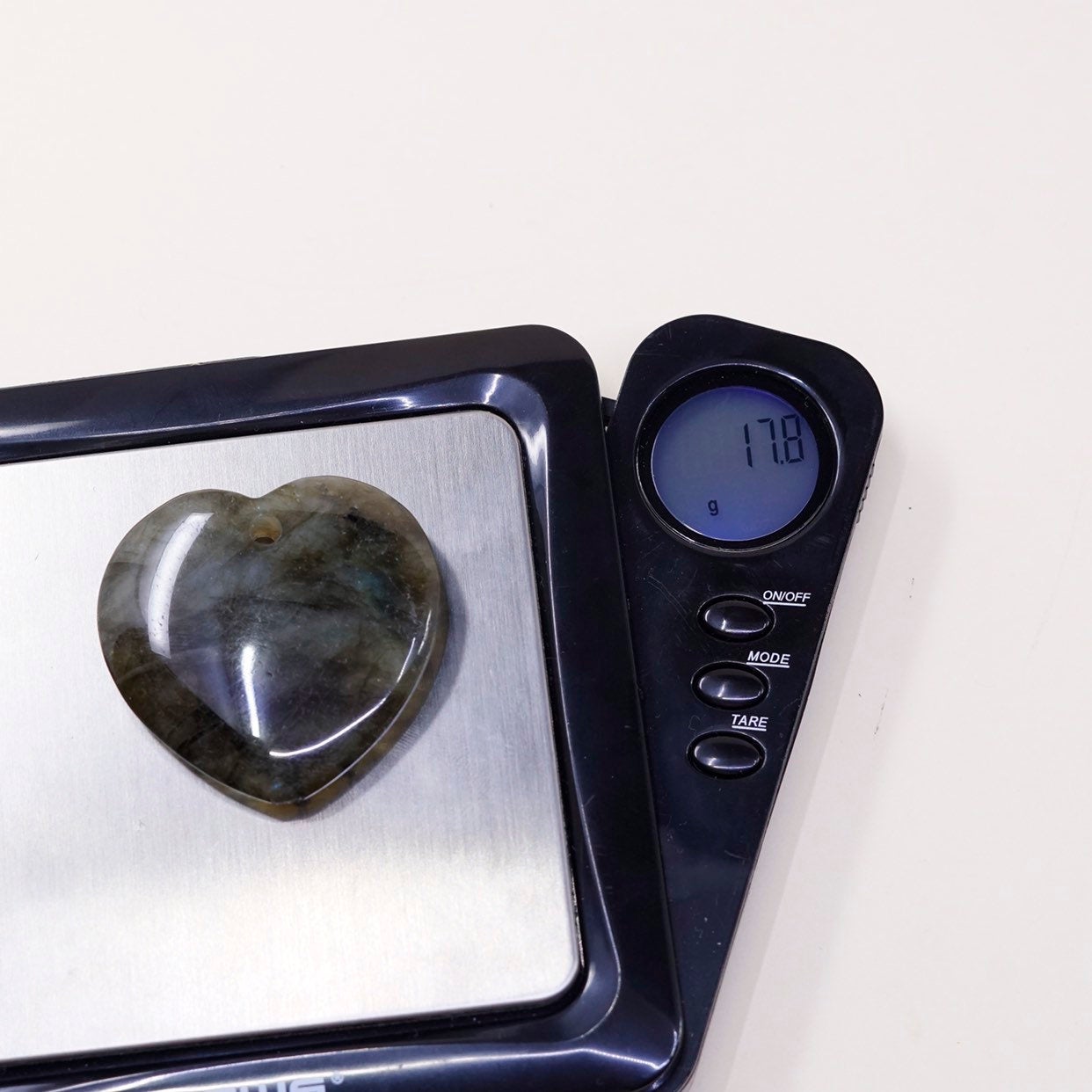 Vintage labradorite heart pendant