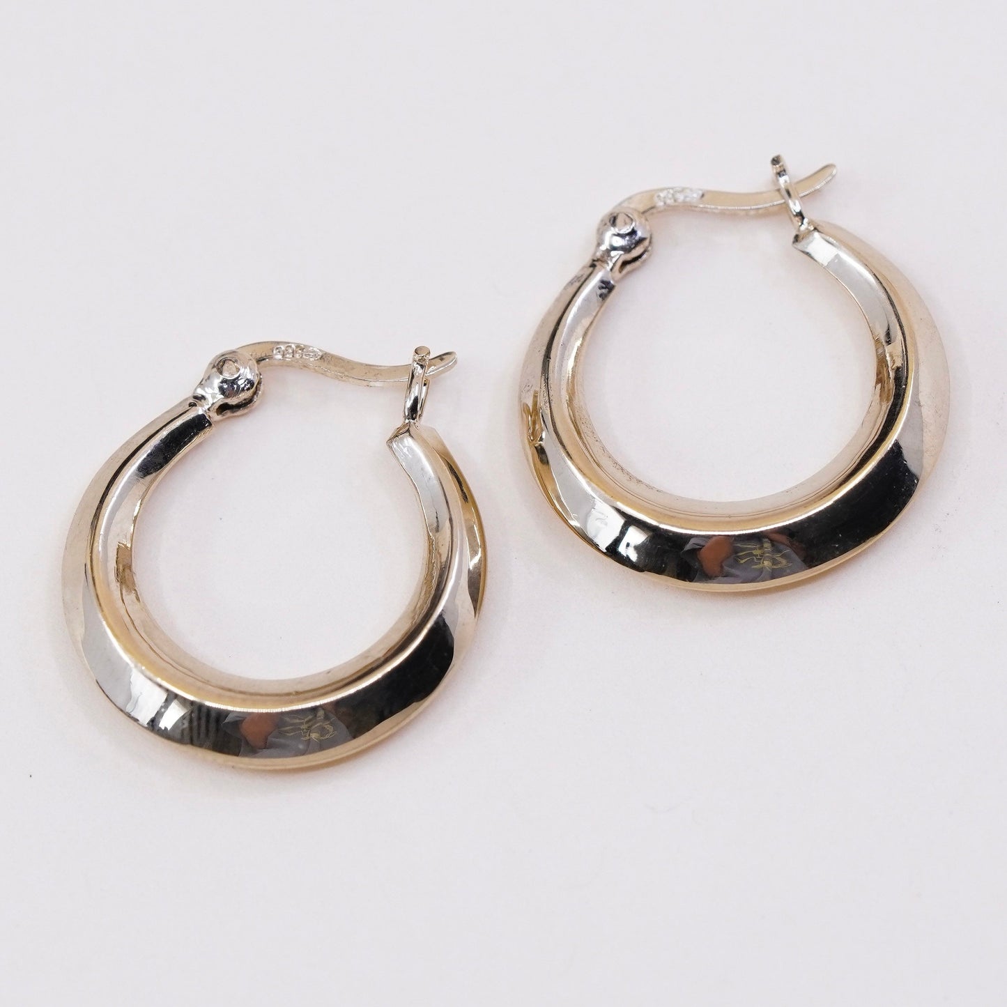 0.75”, vermeil gold over sterling silver loop earrings, fashion minimalist