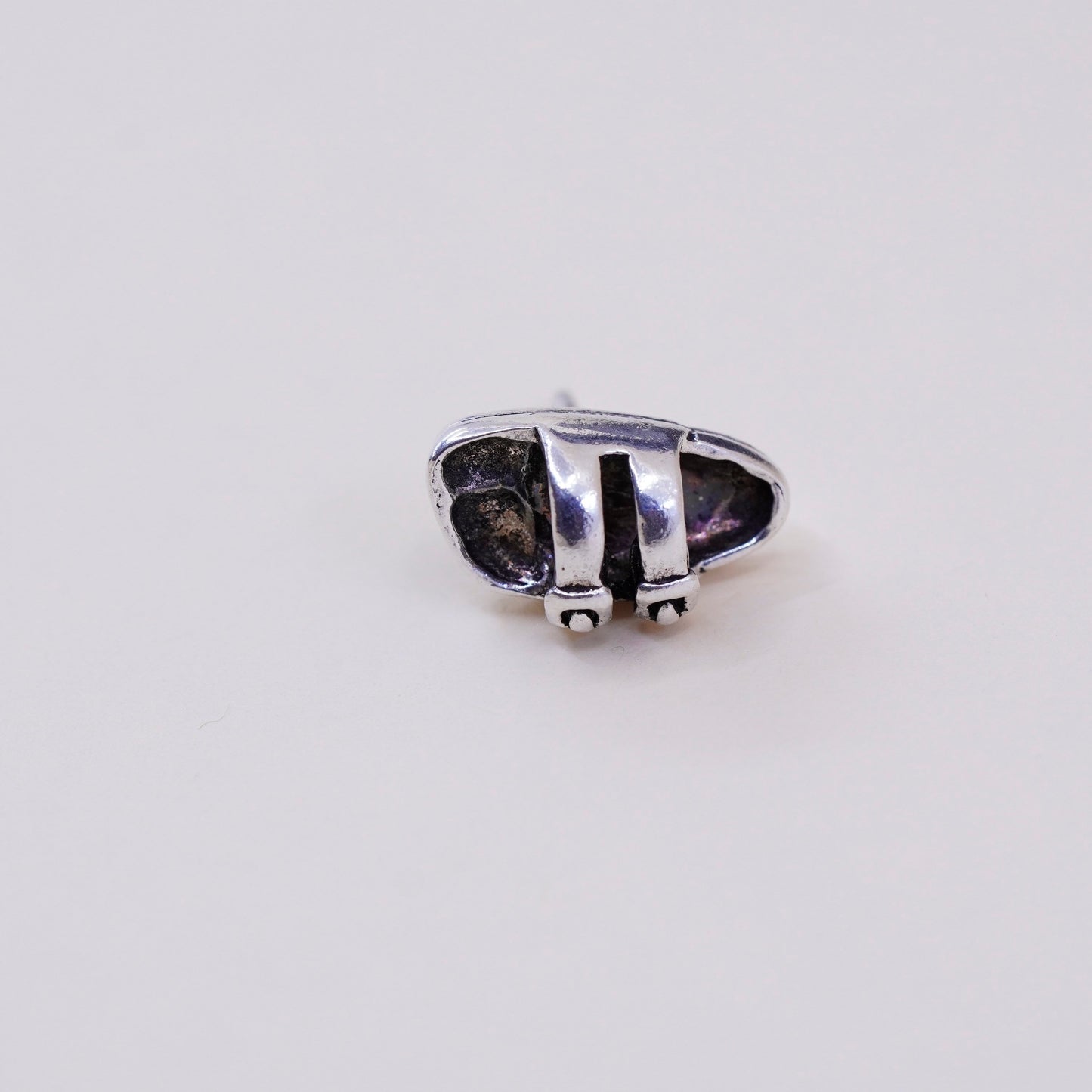 Vintage sterling silver sandal studs, handmade 925 earrings