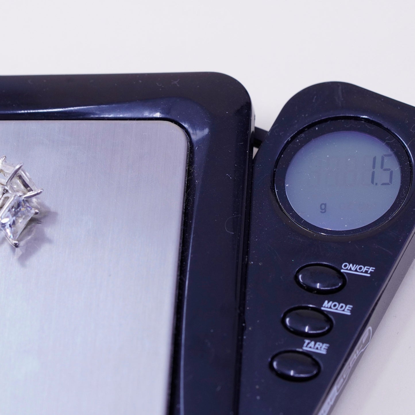 4mm Vintage sterling 925 silver square clear CZ studs, fashion minimalist earrings, stamped 925