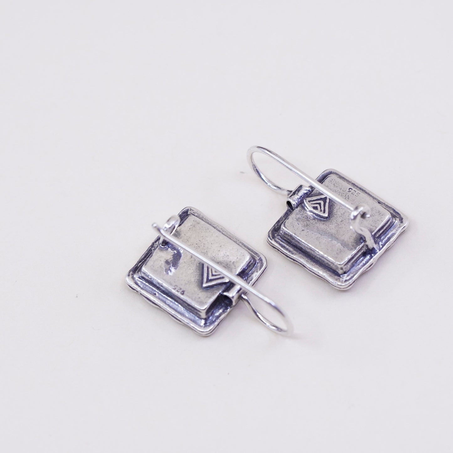 Israel Silpada w1527 Sterling 925 Silver handmade square turquoise Earrings