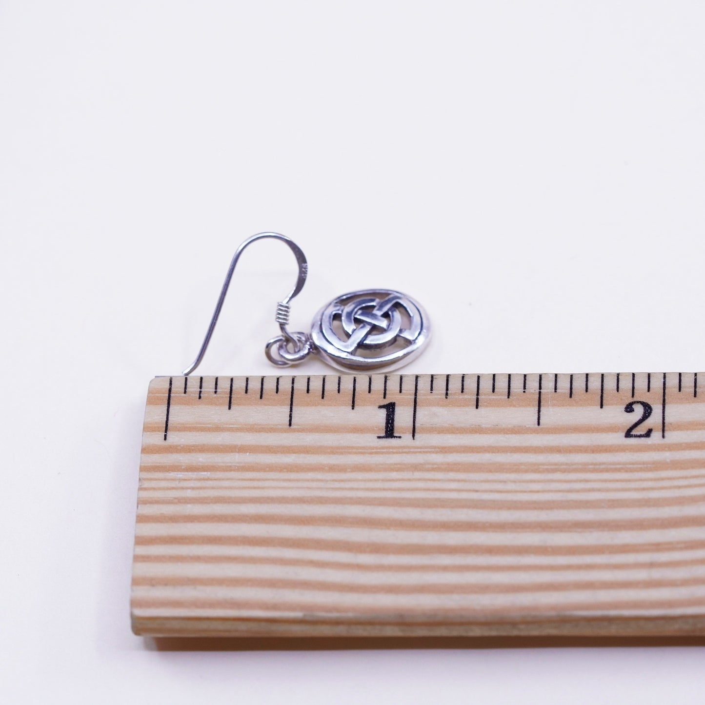 Vintage Irish Sterling silver handmade earrings, 925 Celtic knot dangles