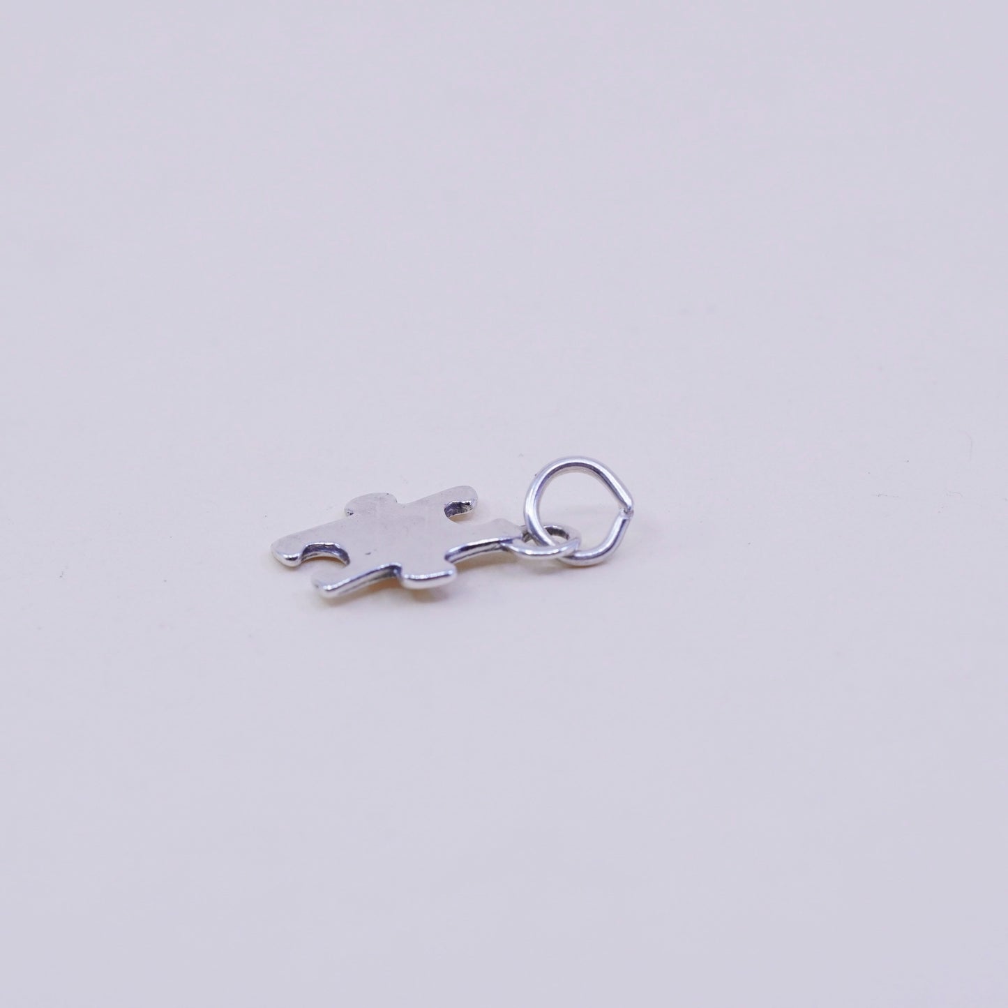 Vintage 925 sterling silver handmade puzzle charm, stamped 925