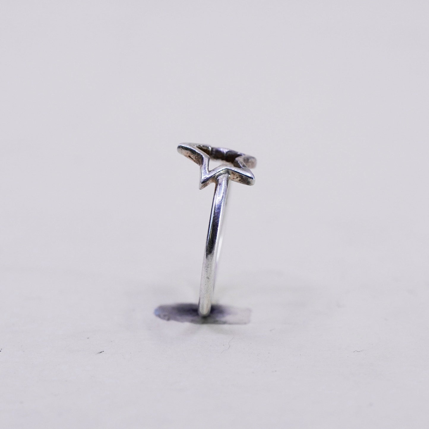 Size 7, vintage Sterling silver handmade ring, 925 star band