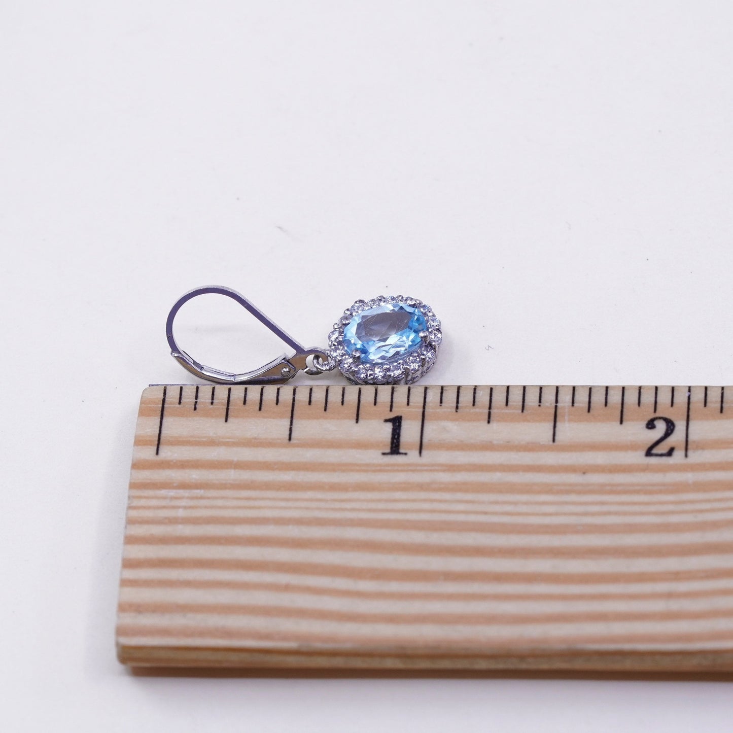 Vintage SIG sterling silver handmade earrings, 925 hooks with topaz drops
