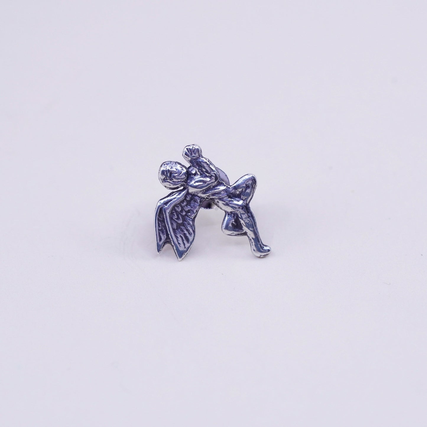 Vintage Sterling silver handmade earrings, 925 angel studs