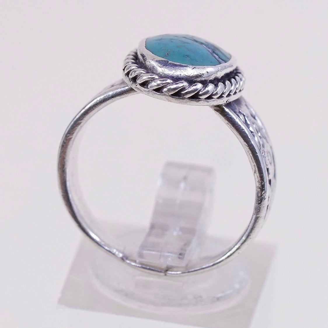 sz 7, Native American sterling silver ring, handmade 925 ring w/ turquoise
