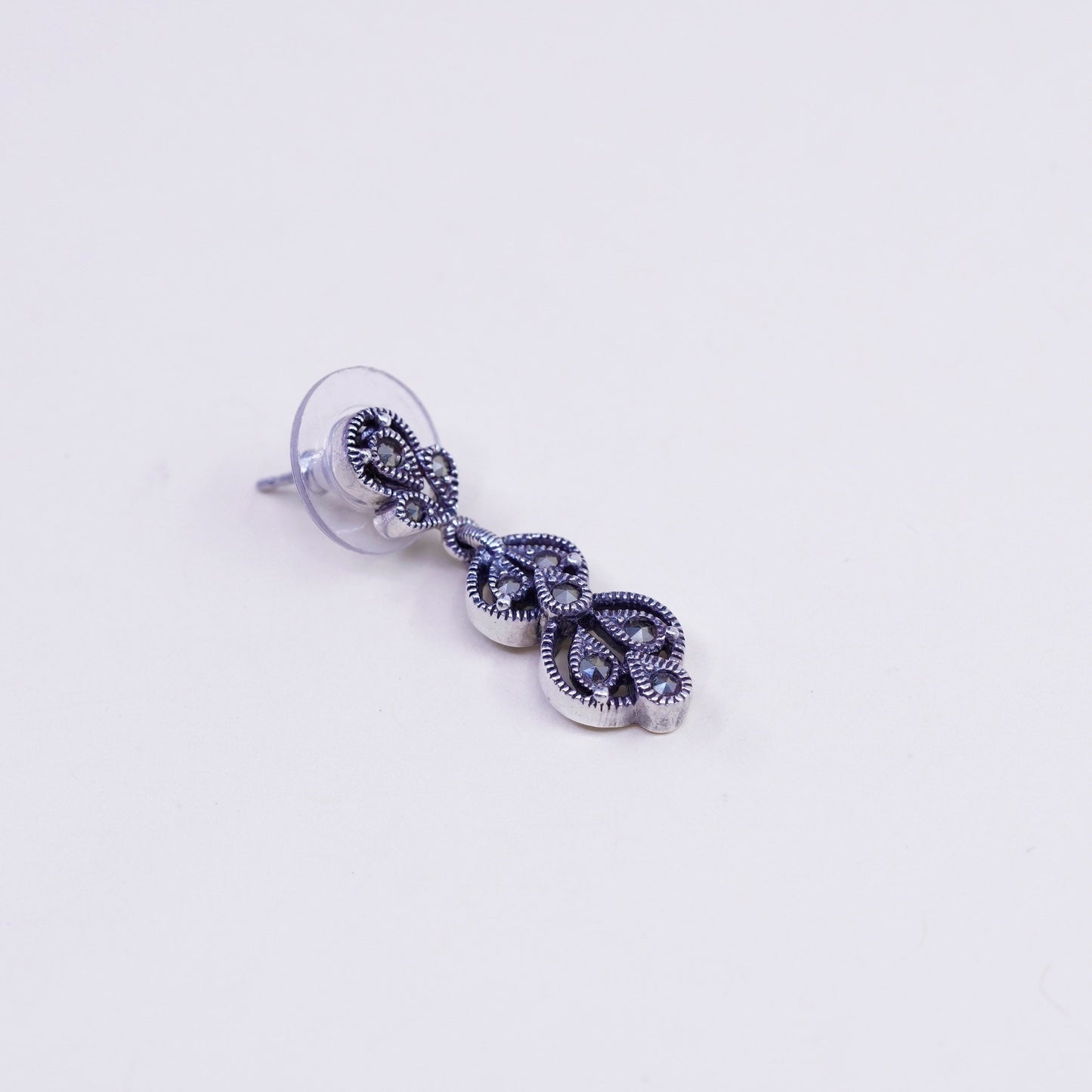 Vintage Judith Jack Sterling 925 silver bangles earrings with Marcasites