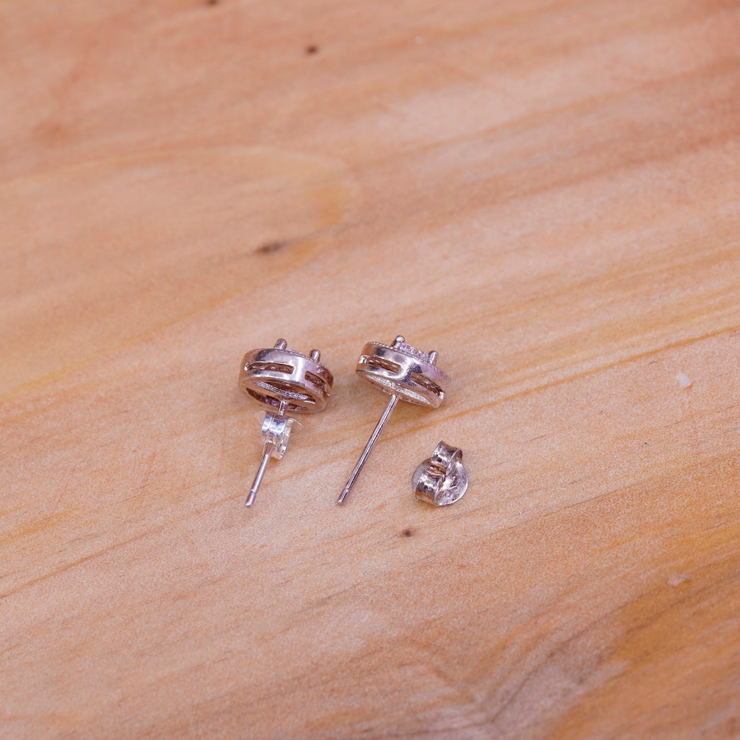 rose gold over Sterling 925 silver cluster round Cz studs, Swarovski earrings