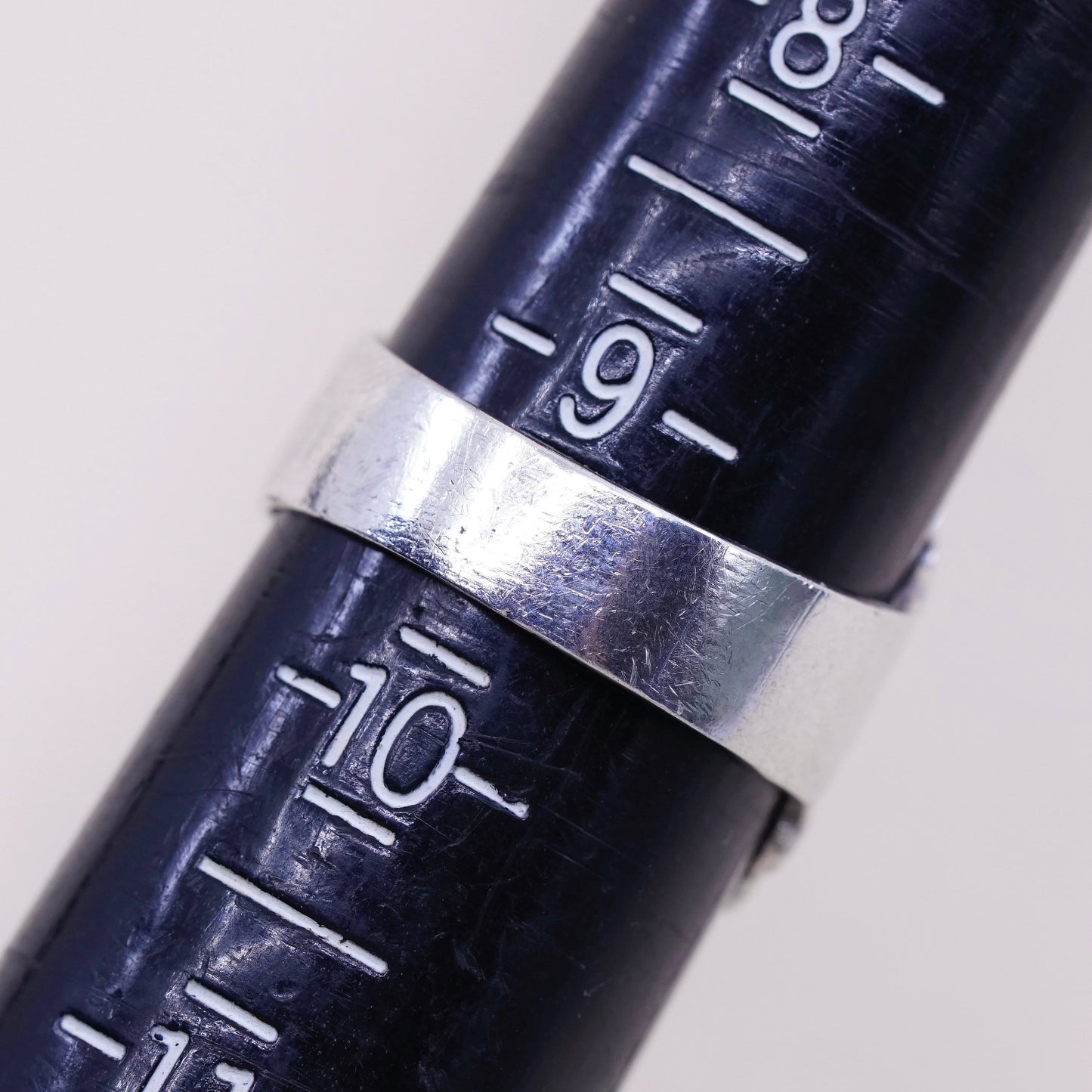 sz 9.25, Native American Sterling silver handmade ring, 925 figurehead band
