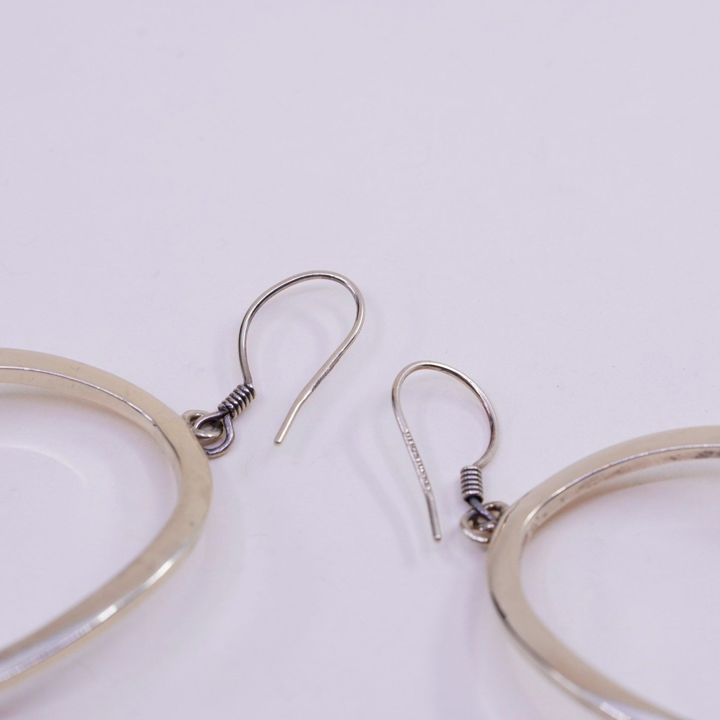 vtg vermeil gold over sterling silver handmade earrings, 925 oval dangle