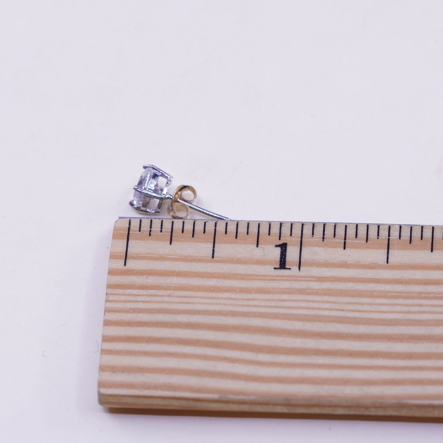 6mm, Vintage sterling 925 silver genuine round cz studs, filigree earrings