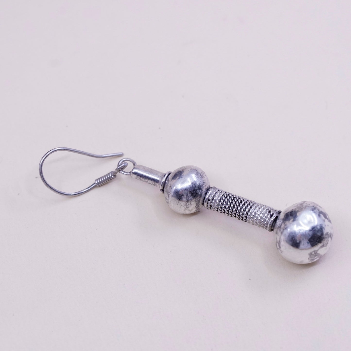 Vintage Sterling 925 silver handmade teardrop earrings and beads