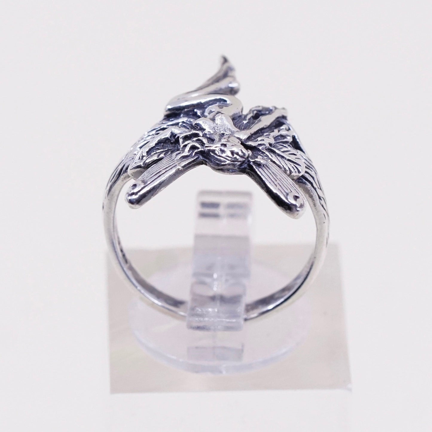 Size 6, vintage Sterling silver handmade ring, solid 925 silver fairy band